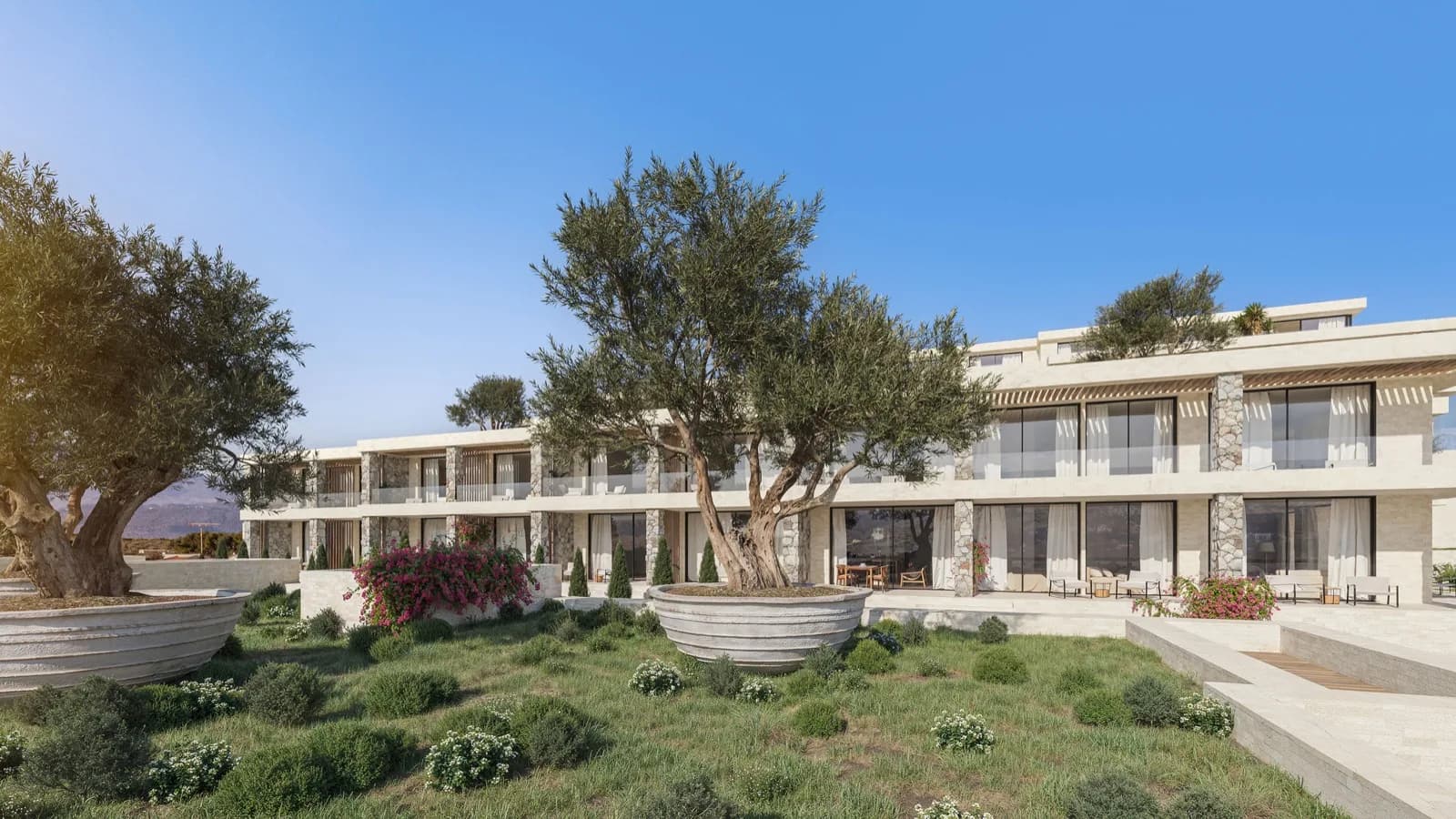 196 Kalyves, Exterior with mature olive trees