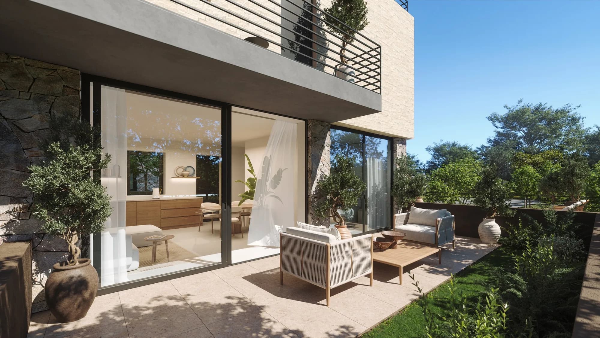 The River, Garden apartment terrace
